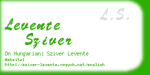 levente sziver business card